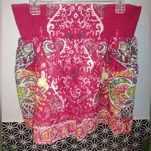 Lucky Brand smocked batik skirt
